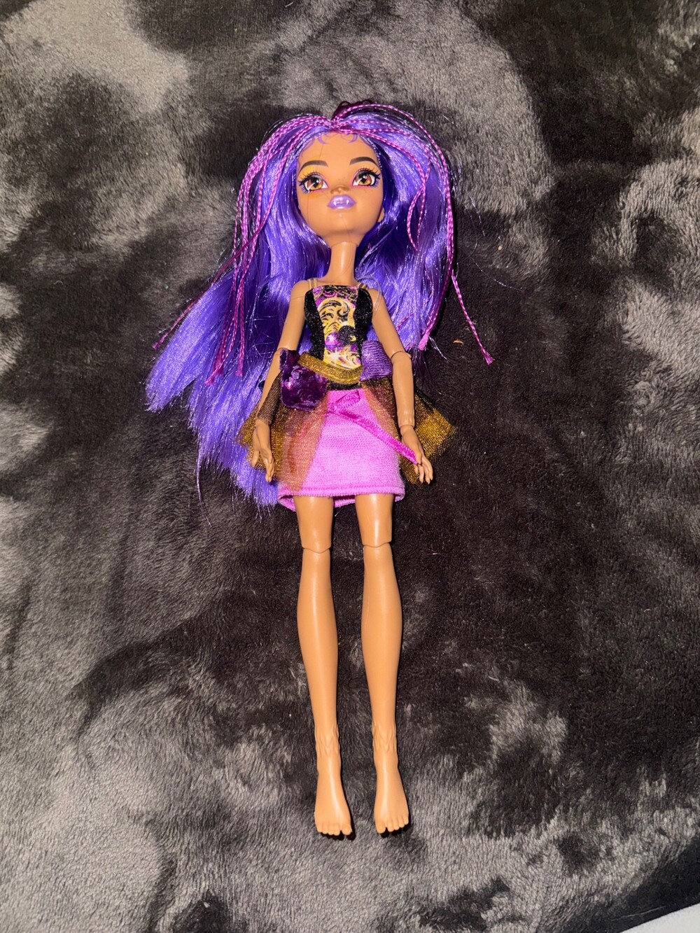 Monster High Doll 11 Inch Purple Hair Pink and Black Dress Fashion Doll